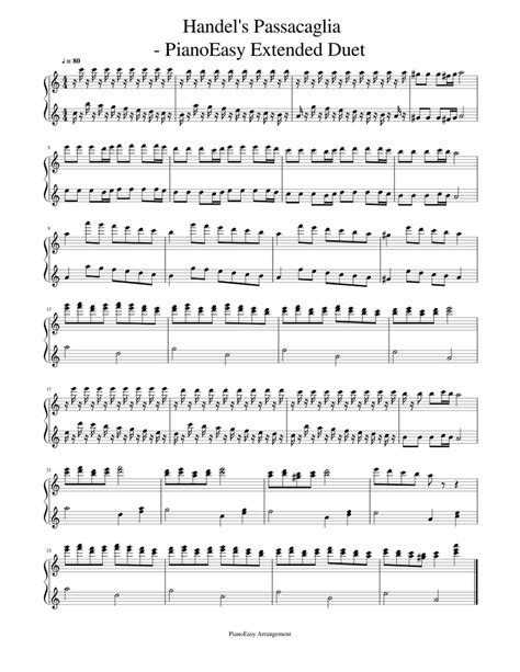  Passacaglia - Four Hands by G. F. Handel, J. Halvorsen